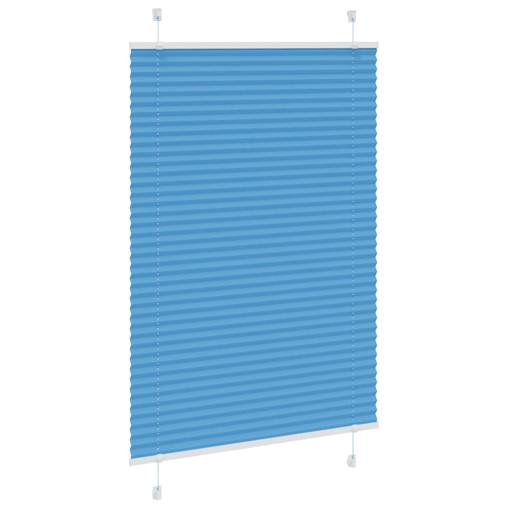 Azul plissada cega 95x100 cm largura tecido 94,4 cm poliéster