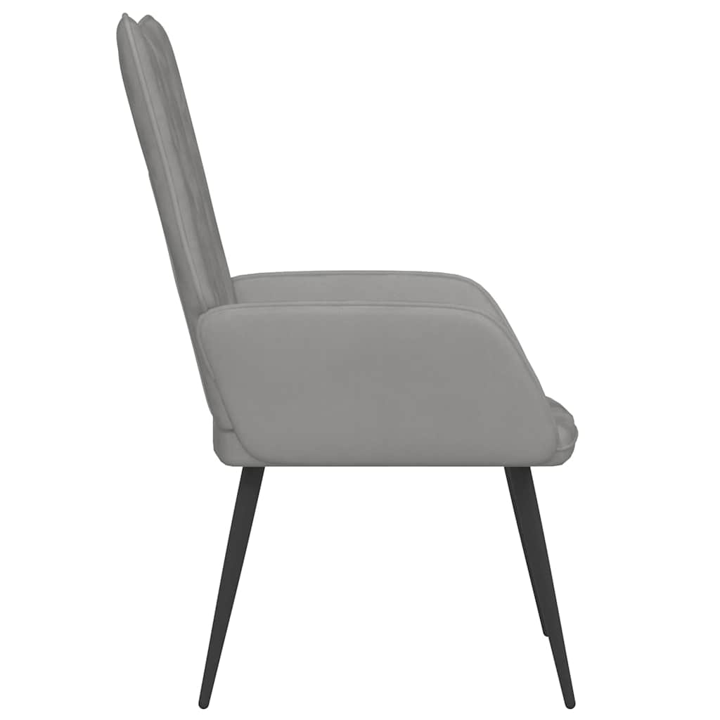 Cadeira de descanso veludo cinzento-claro