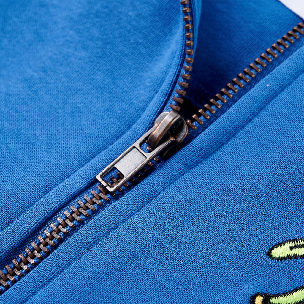 Sweatshirt para criança com capuz e fecho azul 92