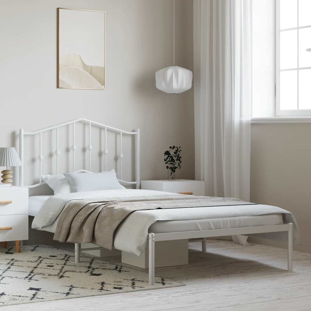 Estrutura de cama com cabeceira 135x190 cm metal preto