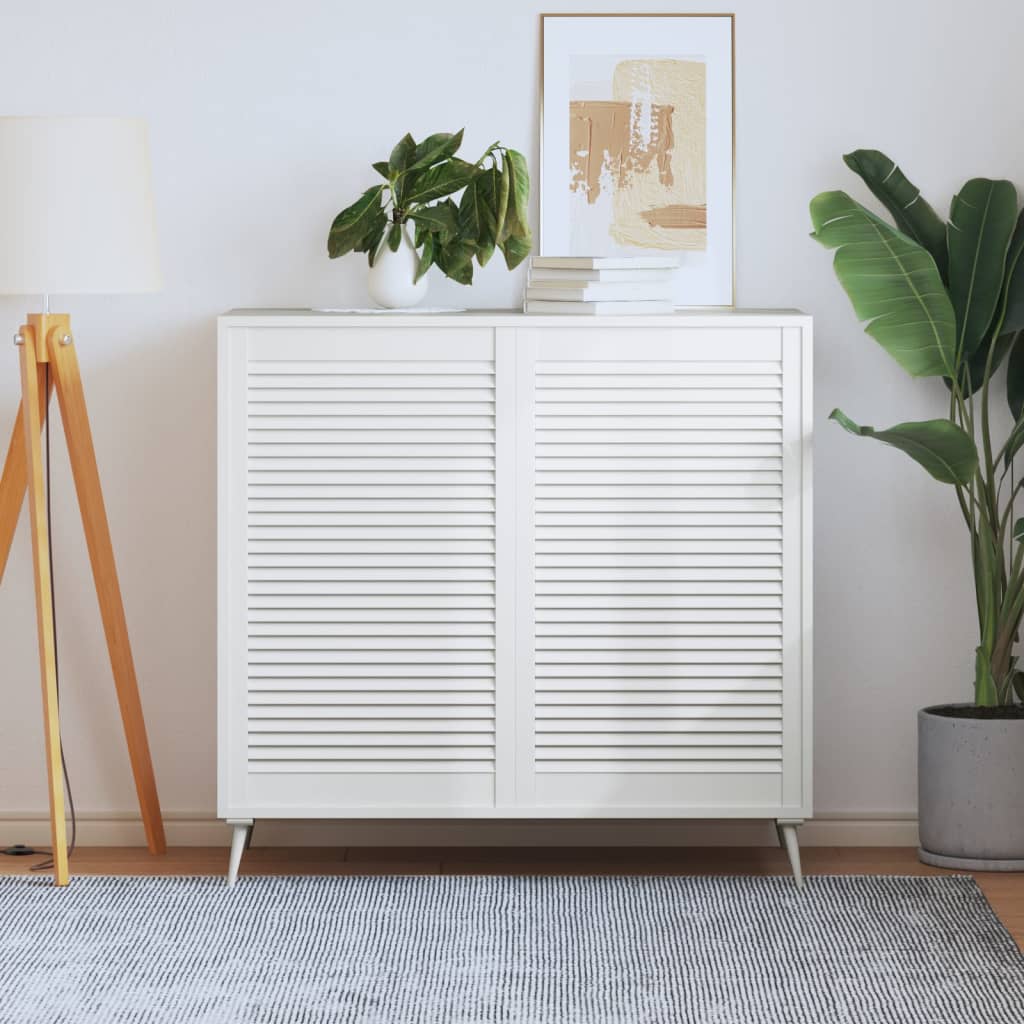 Portas de armário 2 pcs design de persiana pinho maciço branco
