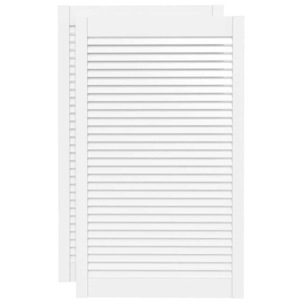 Portas de armário 2 pcs design de persiana pinho maciço branco