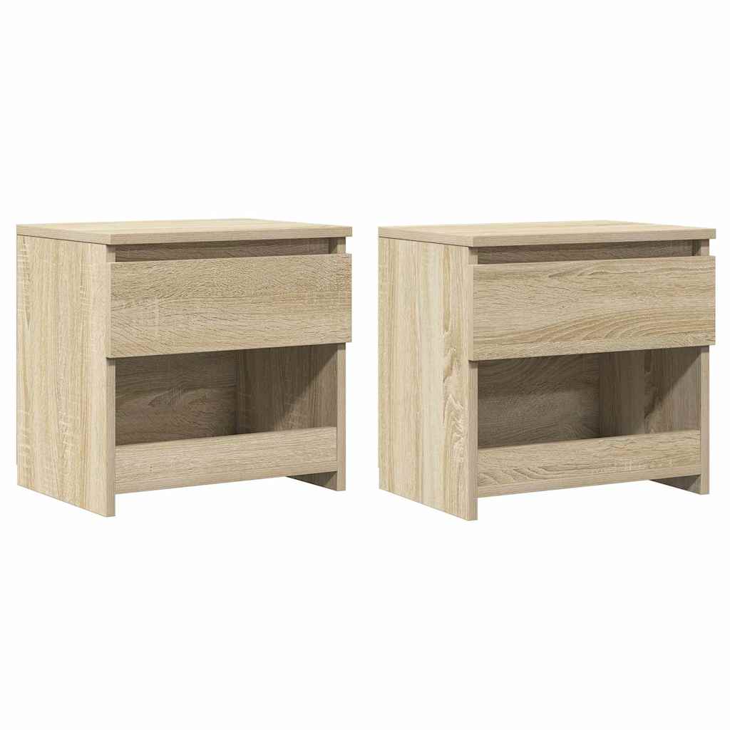 Mesas de cabeceira 2 pcs 40x30x39 cm contraplacado carv. sonoma