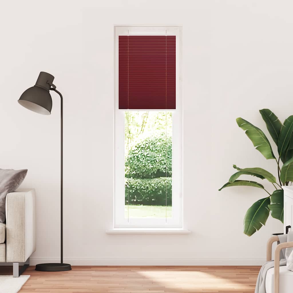 Plissado cego bordéus vermelho 65x200 cm largura tecido