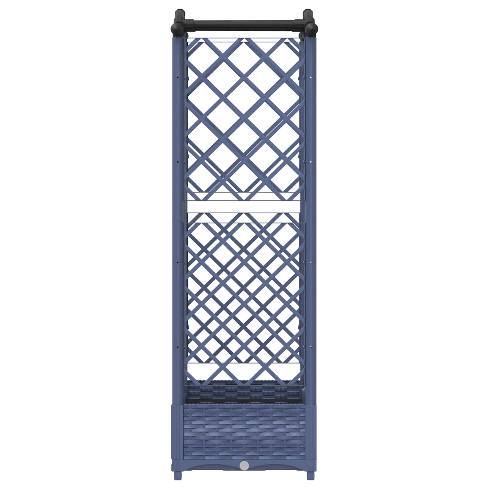 Cama elevada com treliça e telhado cinzento 124 x 40 x 123 cm
