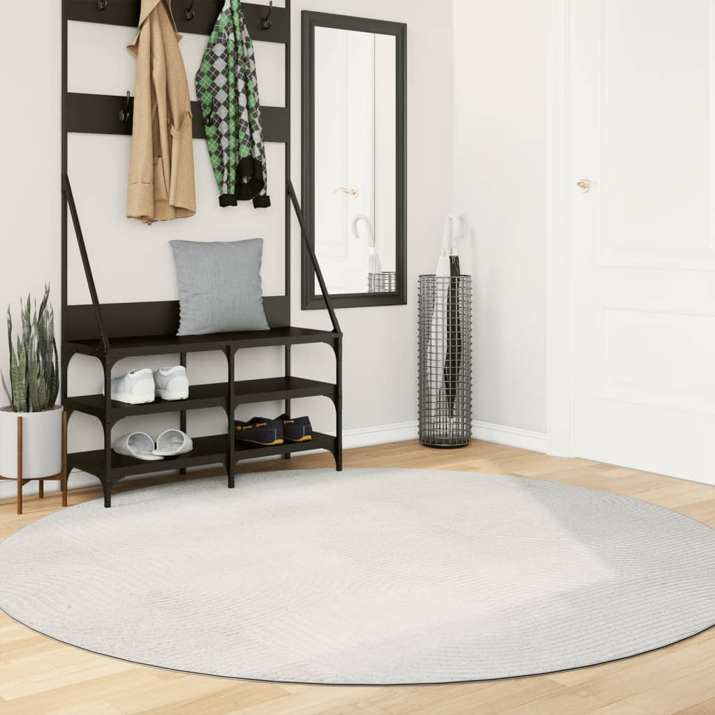 Tapete de pelo curto iza visual escandinavo ø 200 cm cor creme