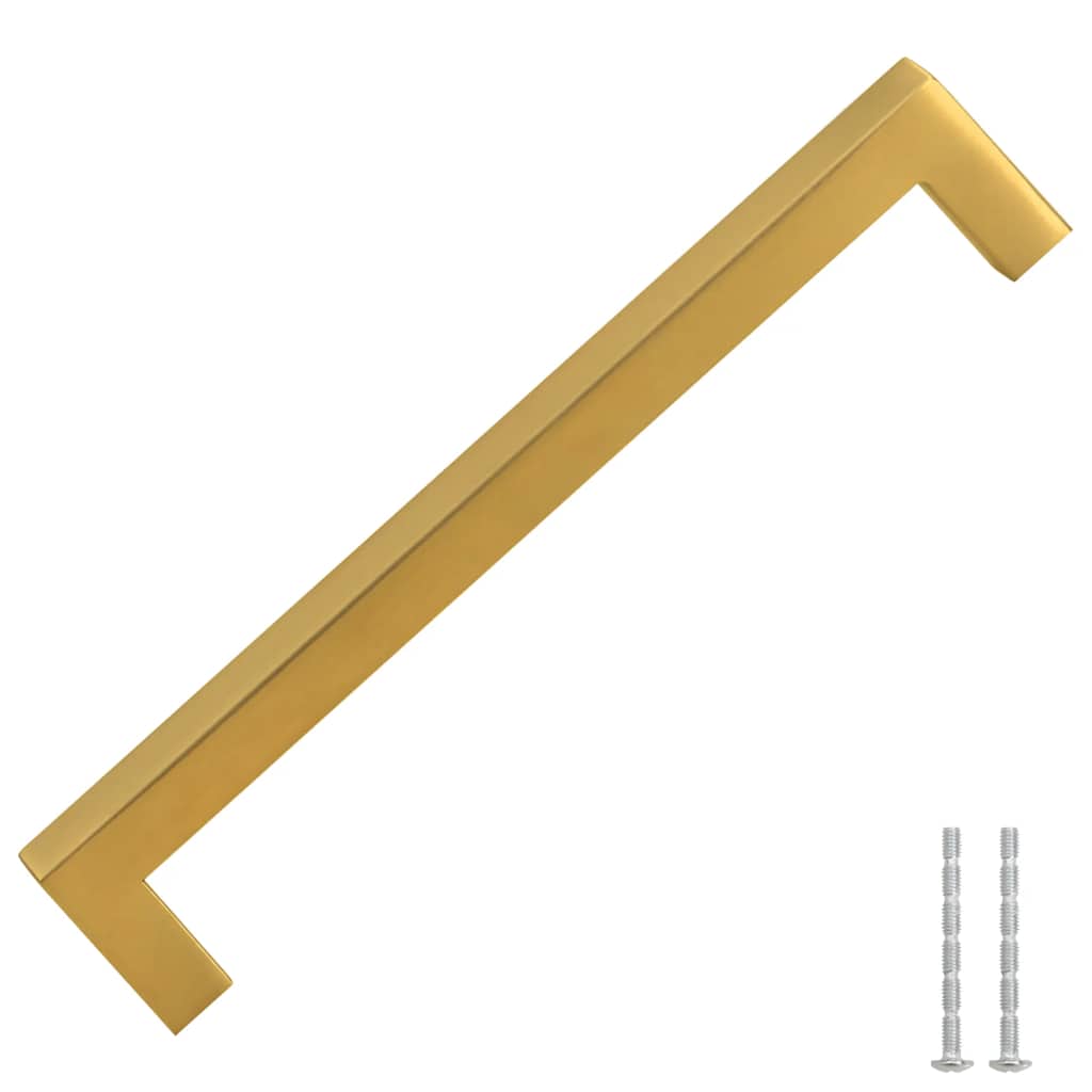 Puxadores para móveis 10 pcs 160 mm aço inoxidável dourado