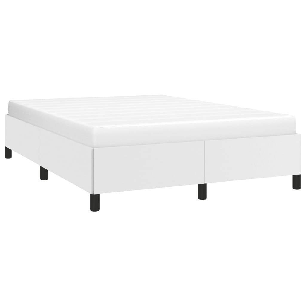 Estrutura de cama 140x200 cm couro artificial branco