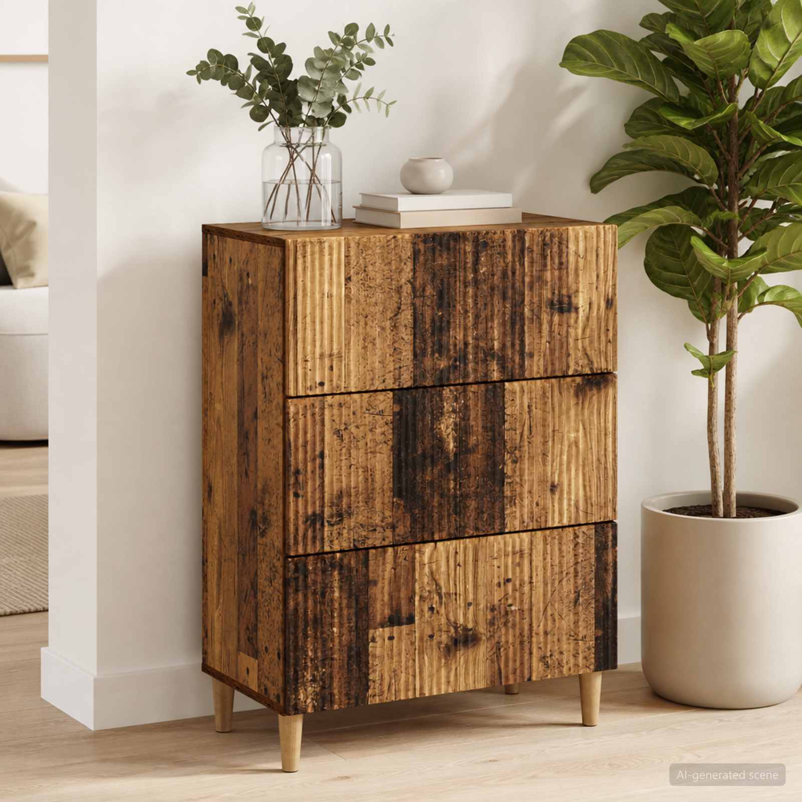 Gabinete de gavetas madeira antiga 66 x 34,5 x 90 cm