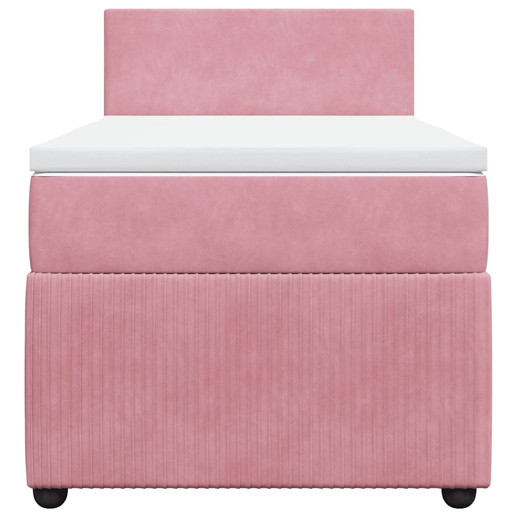Cama com molas/colchão 90x200 cm veludo rosa