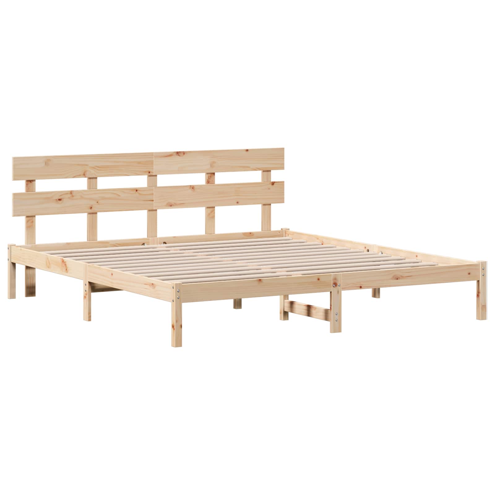 Estrutura da cama castanho 200 x 200 cm madeira de pinho maciça