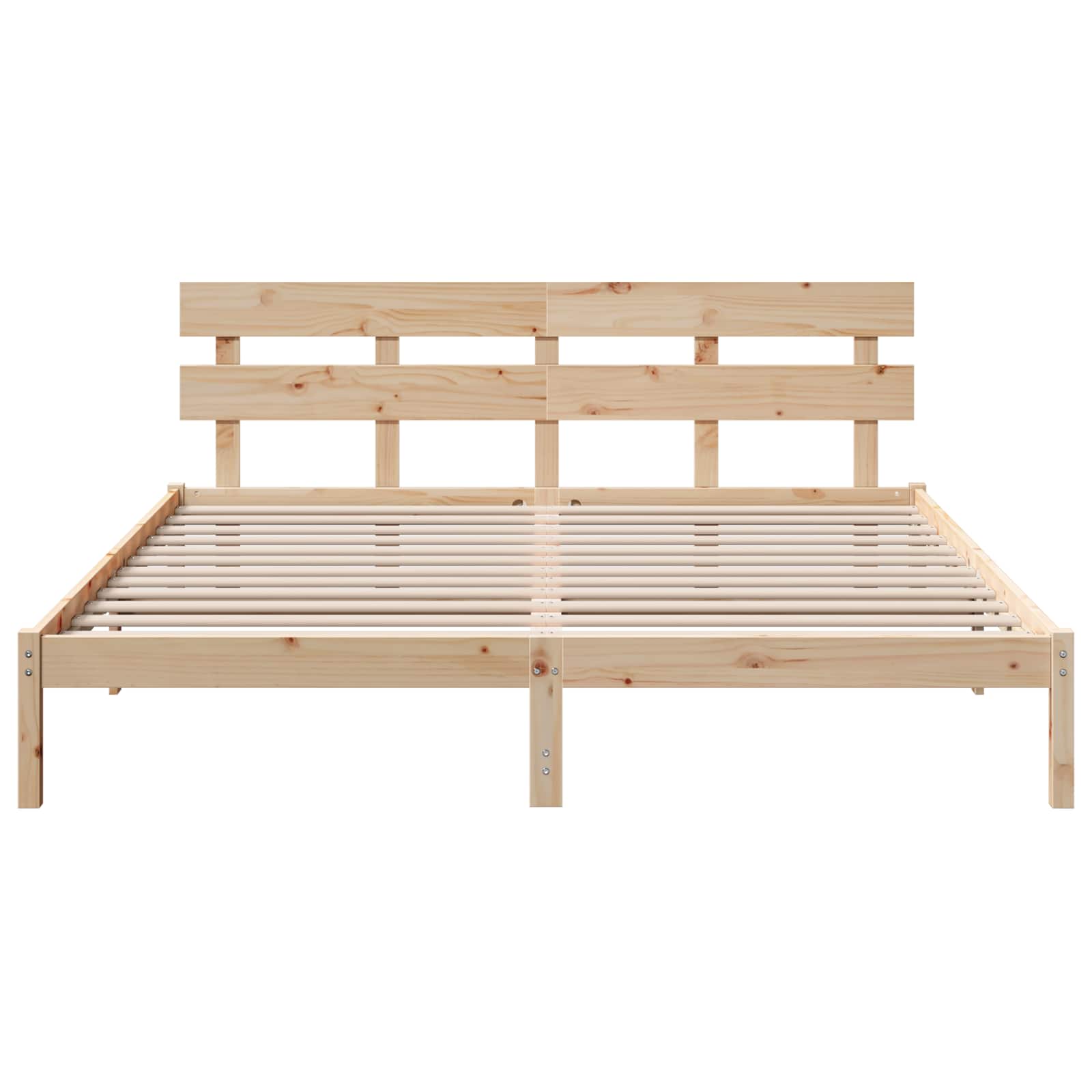Estrutura da cama castanho 200 x 200 cm madeira de pinho maciça