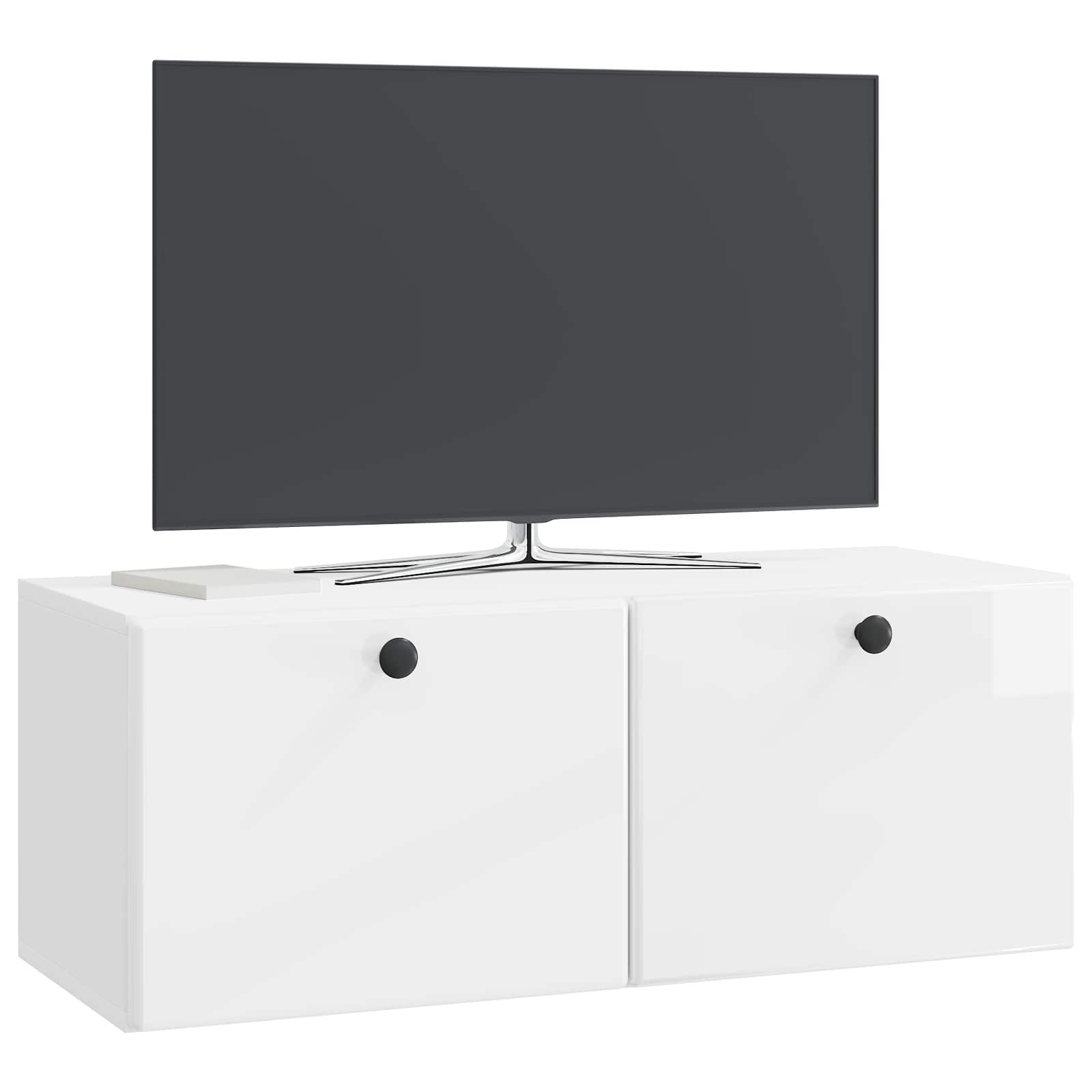 Gabinete de TV de parede 78,5 x 31 x 30 cm branco brilhante