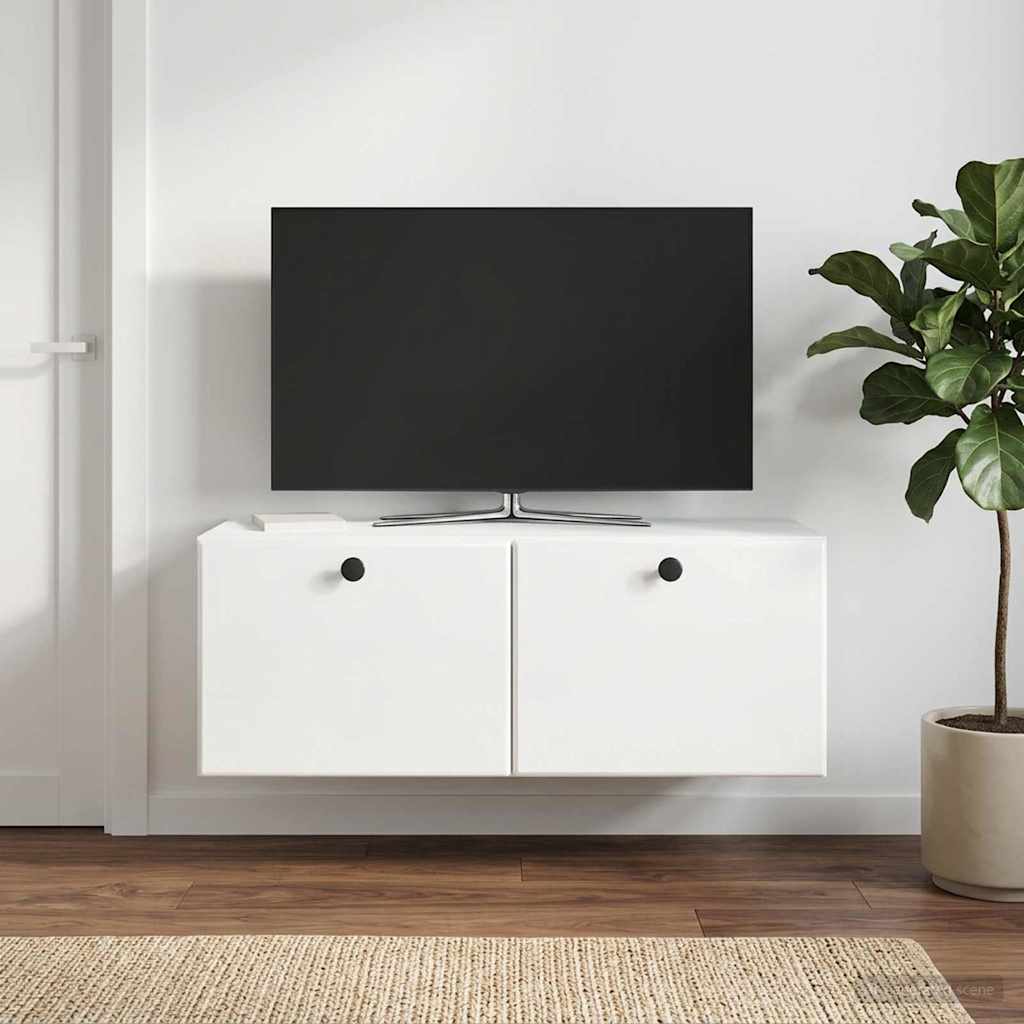 Gabinete de TV de parede 78,5 x 31 x 30 cm branco brilhante