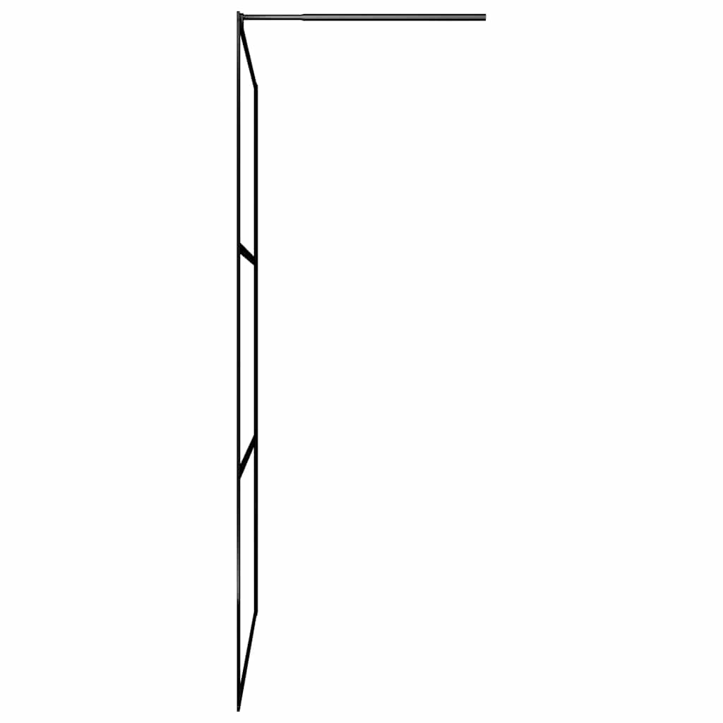 Divisória de chuveiro c/ vidro esg transparente 90x195 cm preto