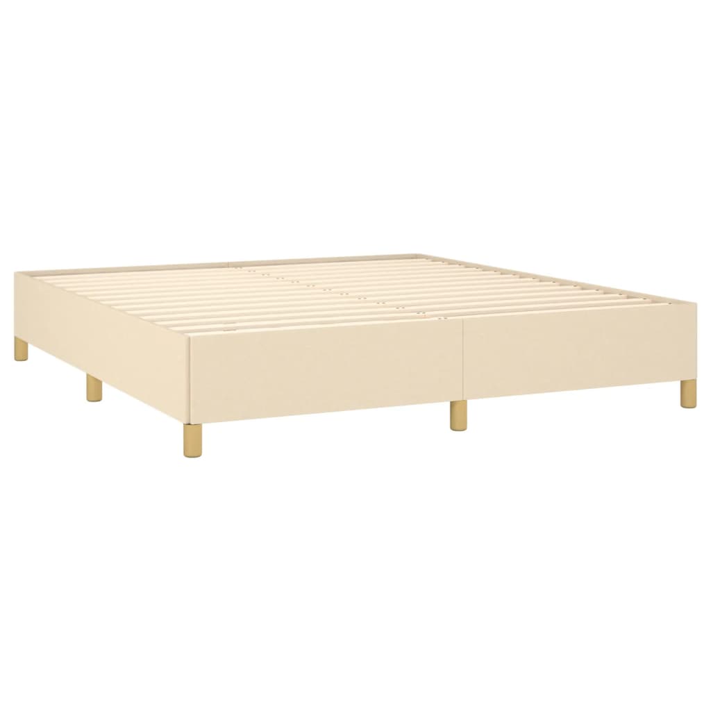 Estrutura de cama com molas 180x200 cm tecido cor creme