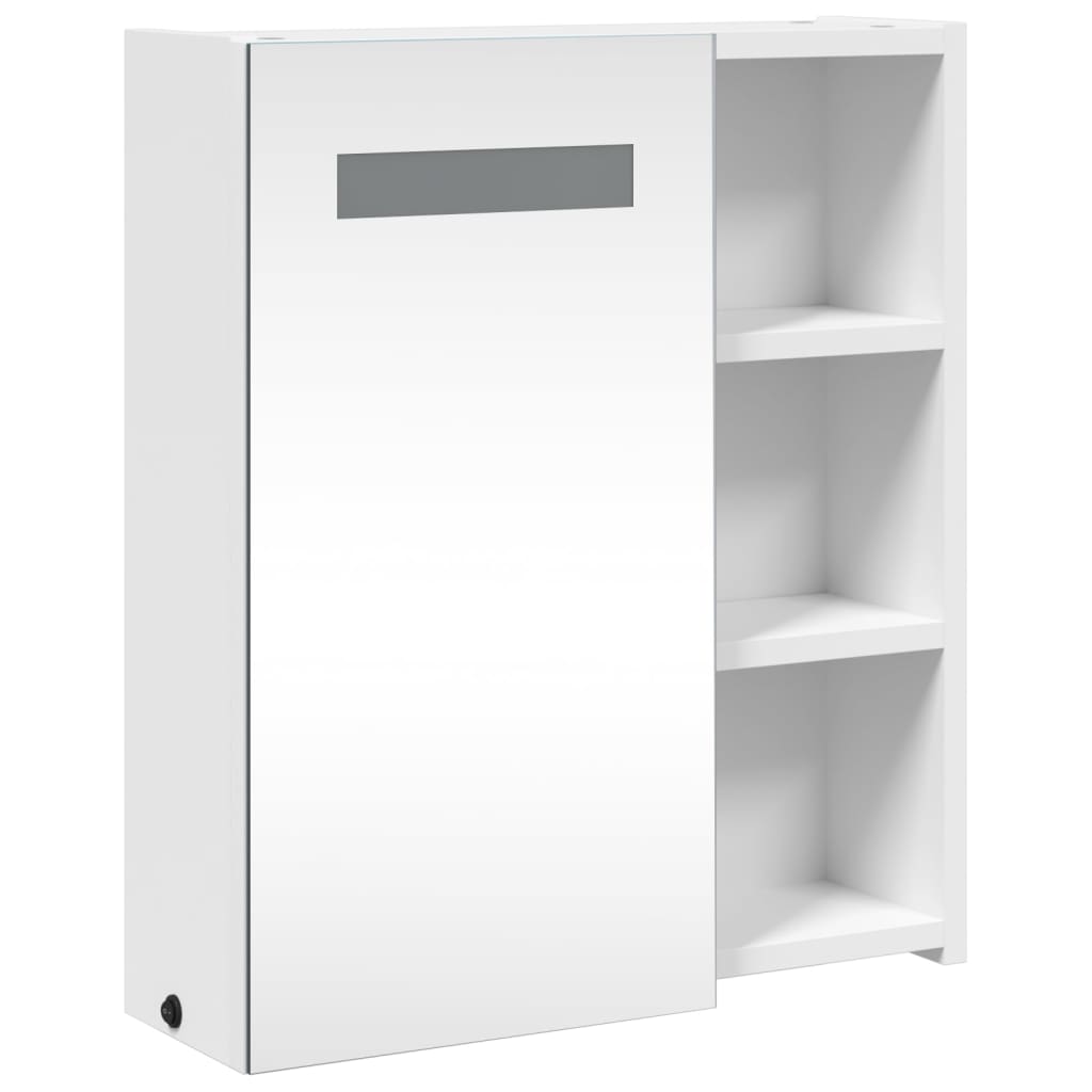 Armário espelhado p/ casa de banho c/ leds 45x13x52 cm branco