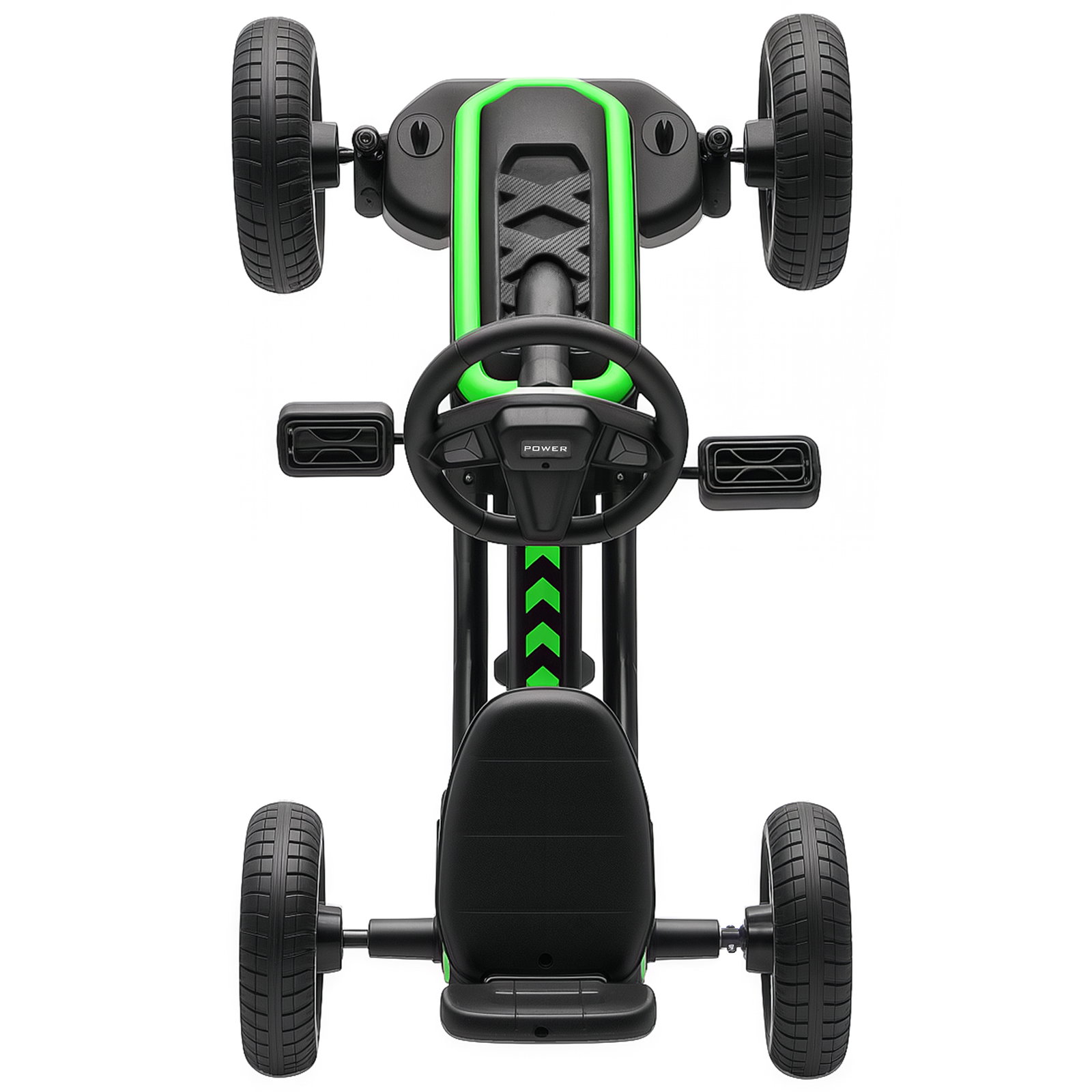 Kart pedais kart com rodas antiderrapantes de eva estrutura metálica carga 30 kg para crianças de 2-5 anos 85,5x49x57 cm verde