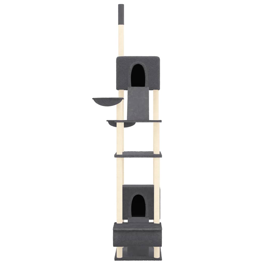 Árvore gatos altura ajustável chão-teto 277-303 cm cinza-escuro