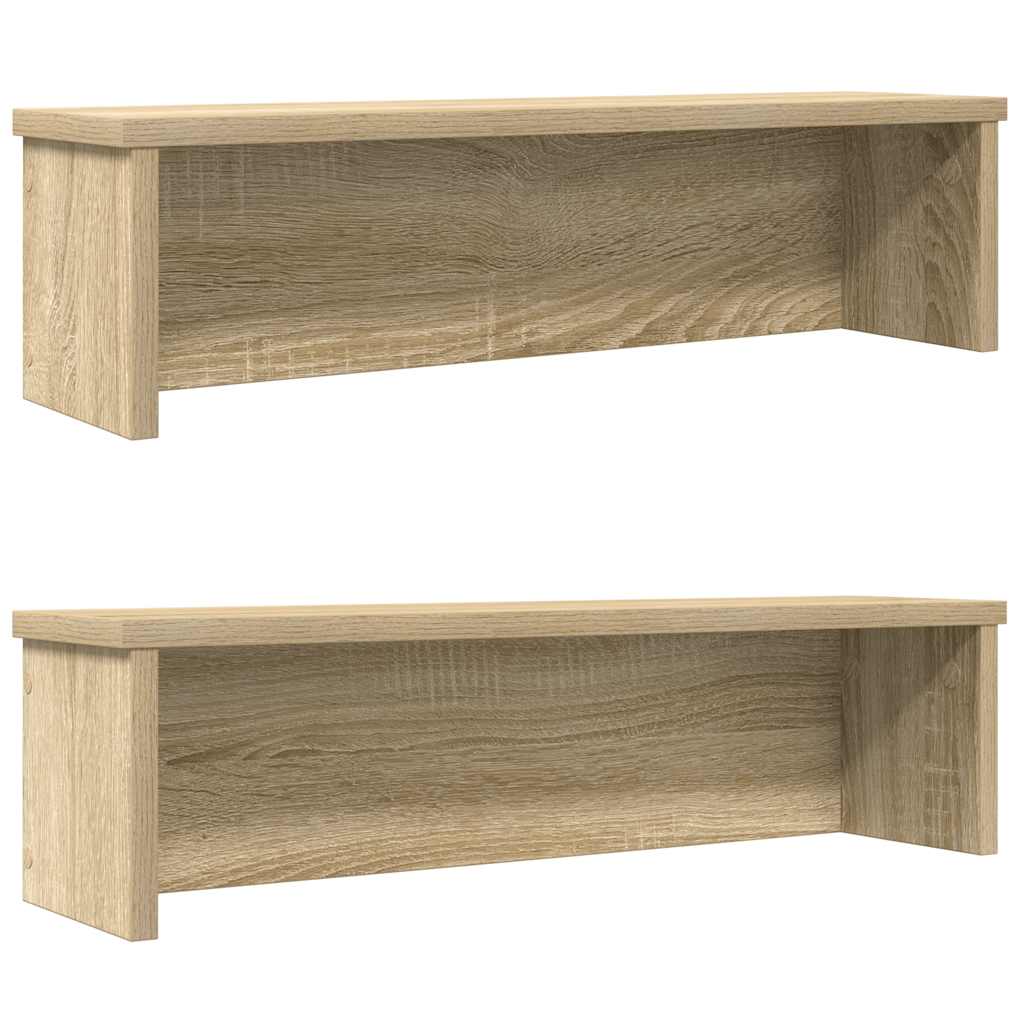 Racks de cozinha empilhável 2 pcs sonoma carvalho 50x15x16 cm