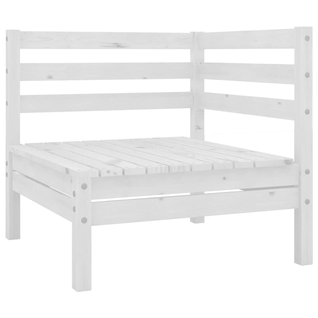 3 Pcs conjunto lounge de jardim pinho maciço branco