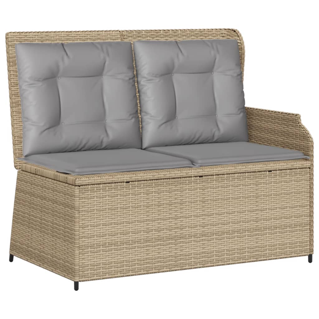 6 Pcs conjunto lounge p/ jardim com almofadões vime PE bege