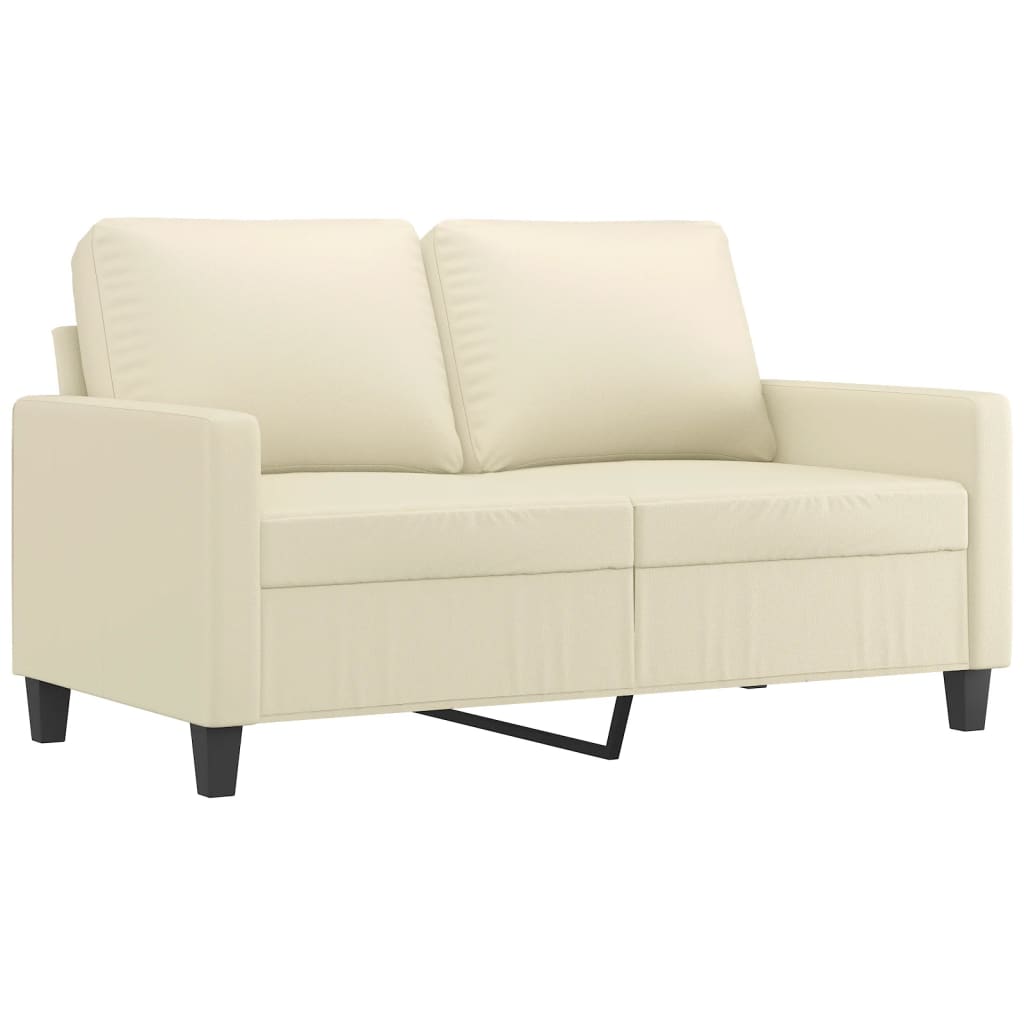 3 Pcs conjunto sofás c/ almofadões couro artificial cor creme