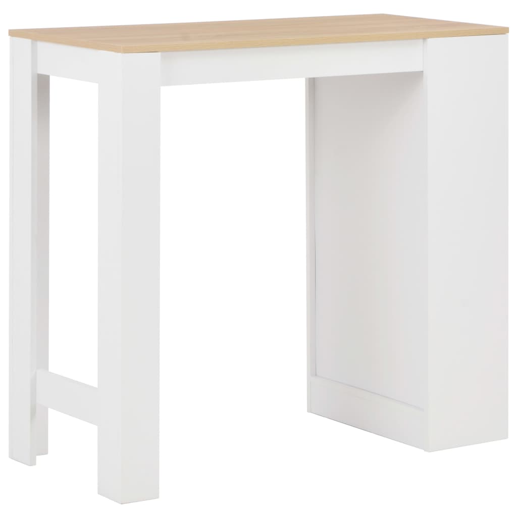 Mesa de bar com prateleira branco 110x50x103 cm