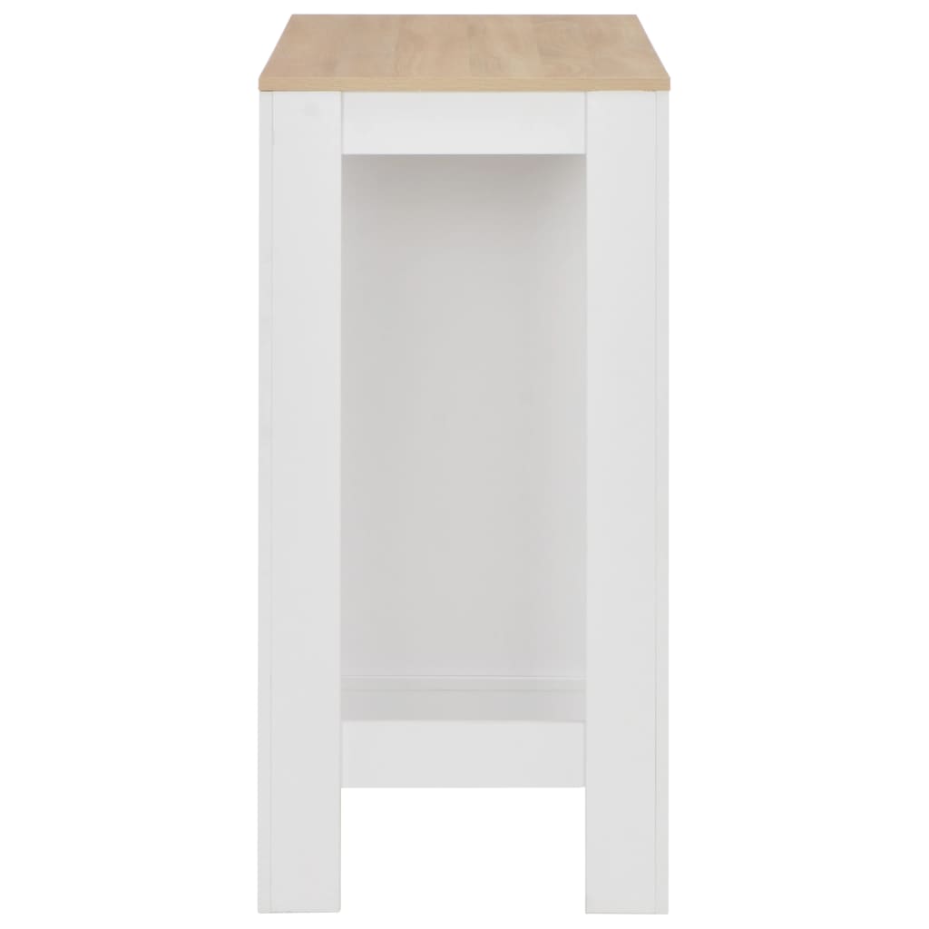 Mesa de bar com prateleira branco 110x50x103 cm