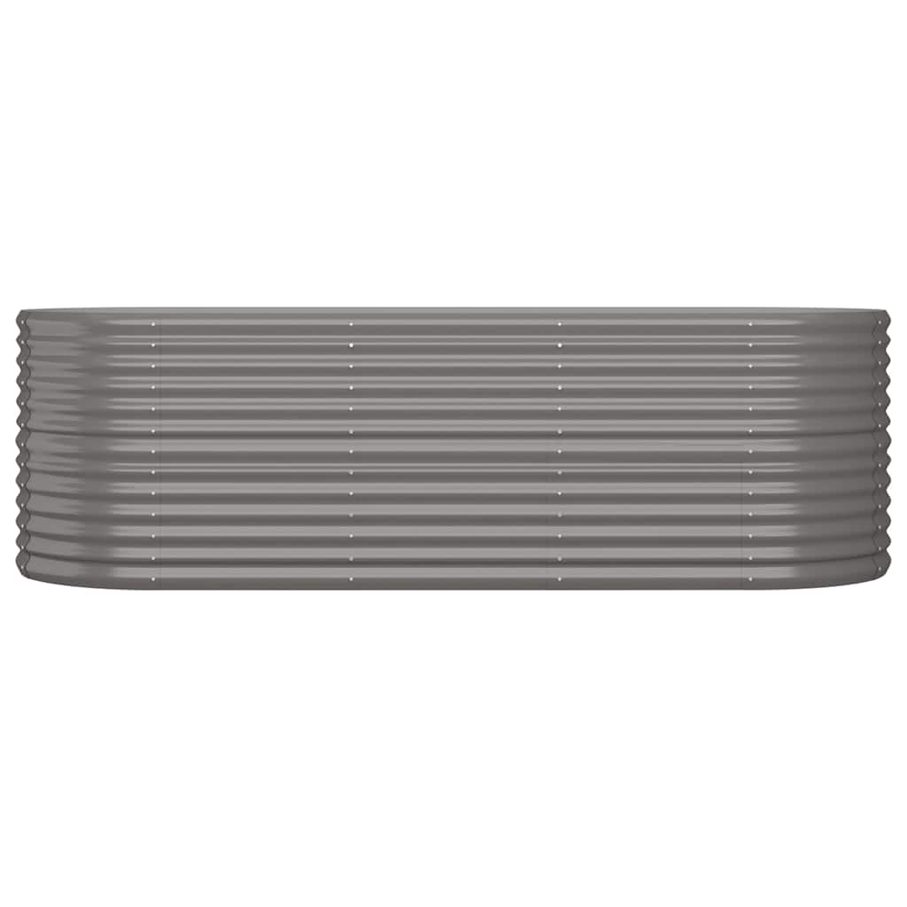 Canteiro elevado jardim 224x80x68cm aço galvanizado cinzento