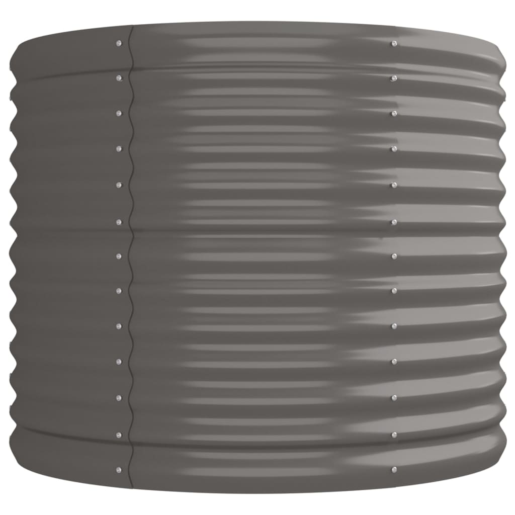 Canteiro elevado jardim 224x80x68cm aço galvanizado cinzento