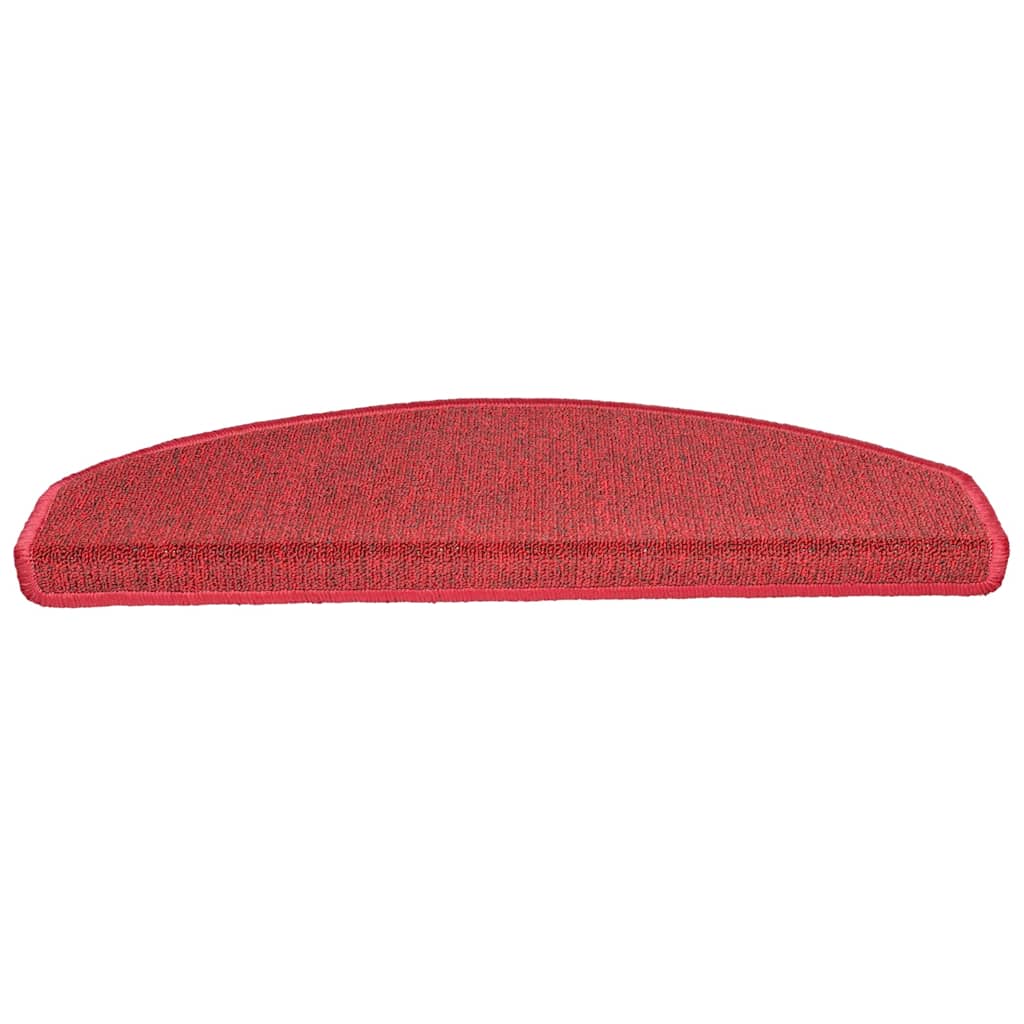Tapetes de escada 20 peças 65x24x4 cm vermelhos meio redondo grande