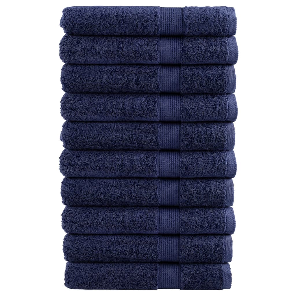 Toalhas premium solund 10 pcs 100x200 cm 600 gsm azul-marinho