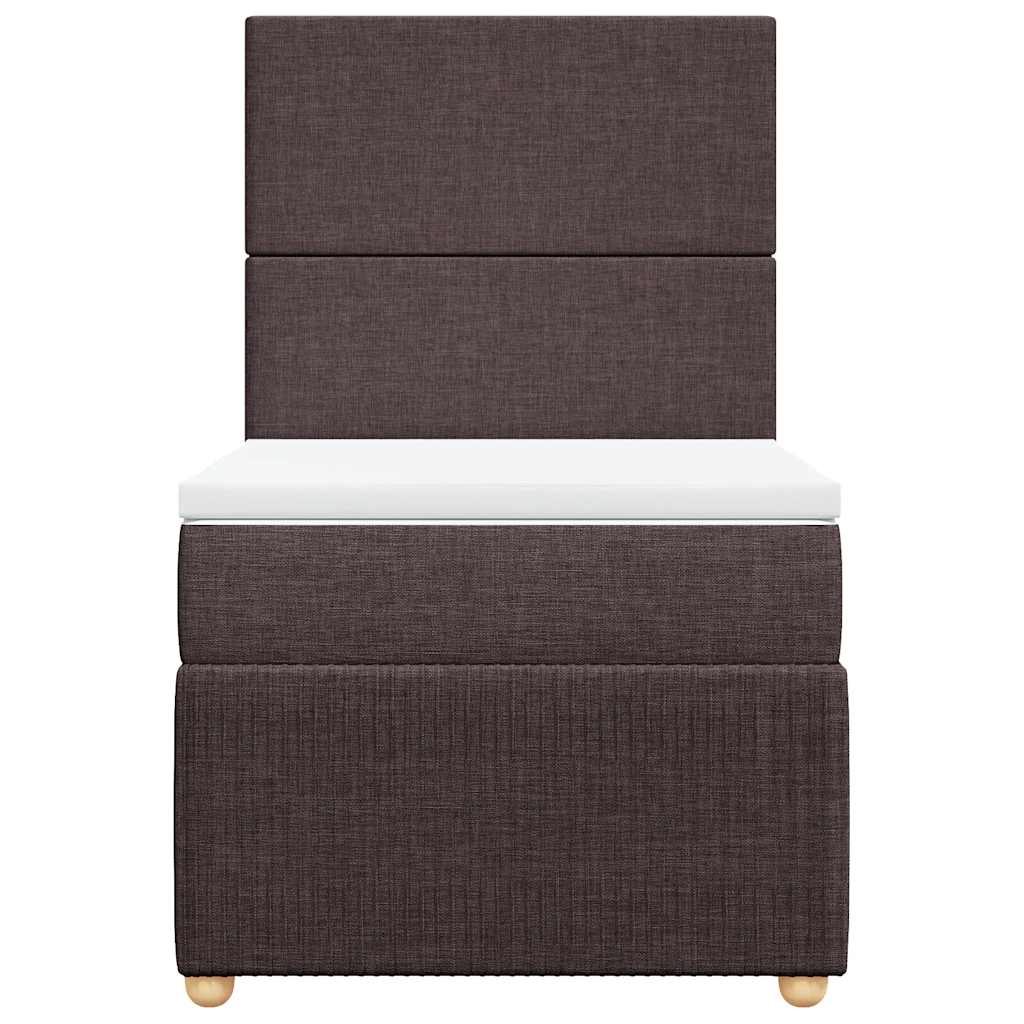 Cama com molas/colchão 90x200 cm tecido castanho-escuro