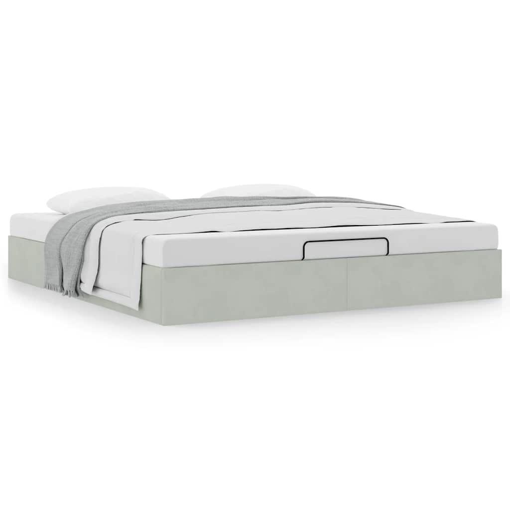 Estrutura de cama otomana sem colchão 180x200 cm cinzento claro
