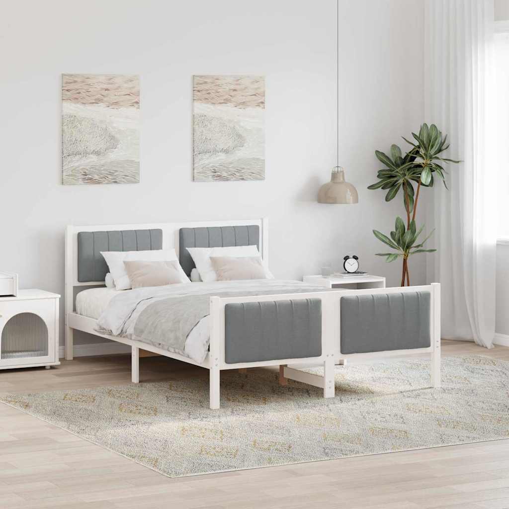 Estrutura da cama branco e cinza claro 135 x 190 cm