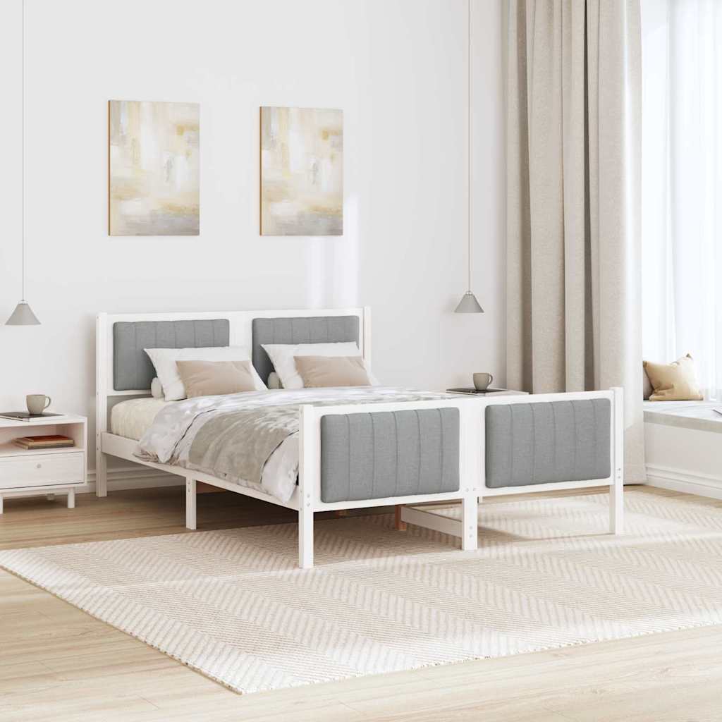 Estrutura da cama branco e cinza claro 135 x 190 cm