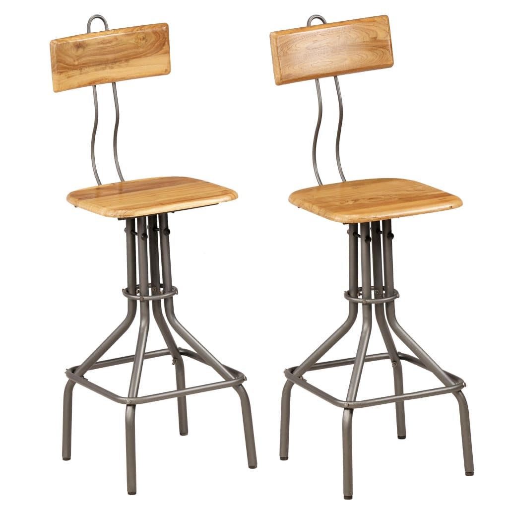 Cadeiras de bar 2 pcs madeira teca recuperada maciça