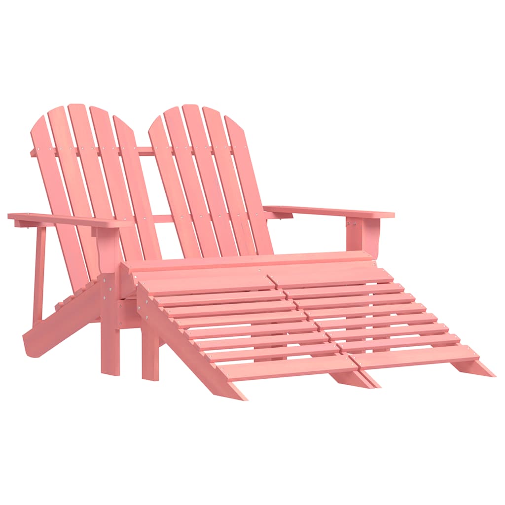 Cadeira de jardim e otomano adirondack 2 lugares abeto rosa
