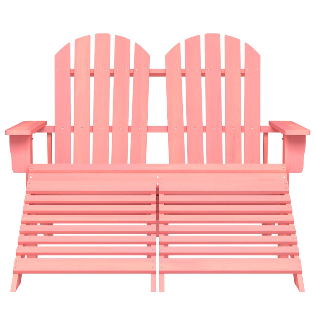 Cadeira de jardim e otomano adirondack 2 lugares abeto rosa