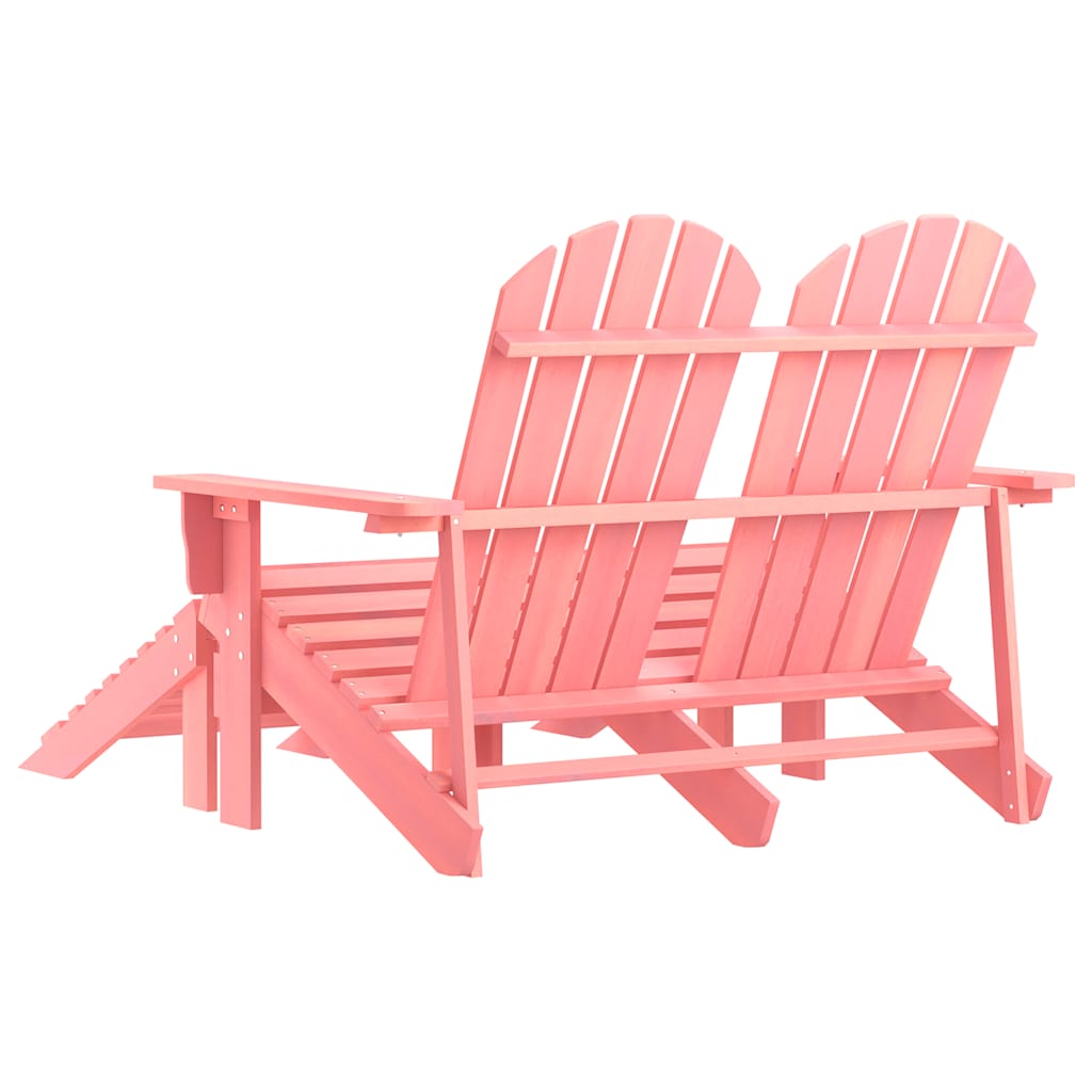 Cadeira de jardim e otomano adirondack 2 lugares abeto rosa