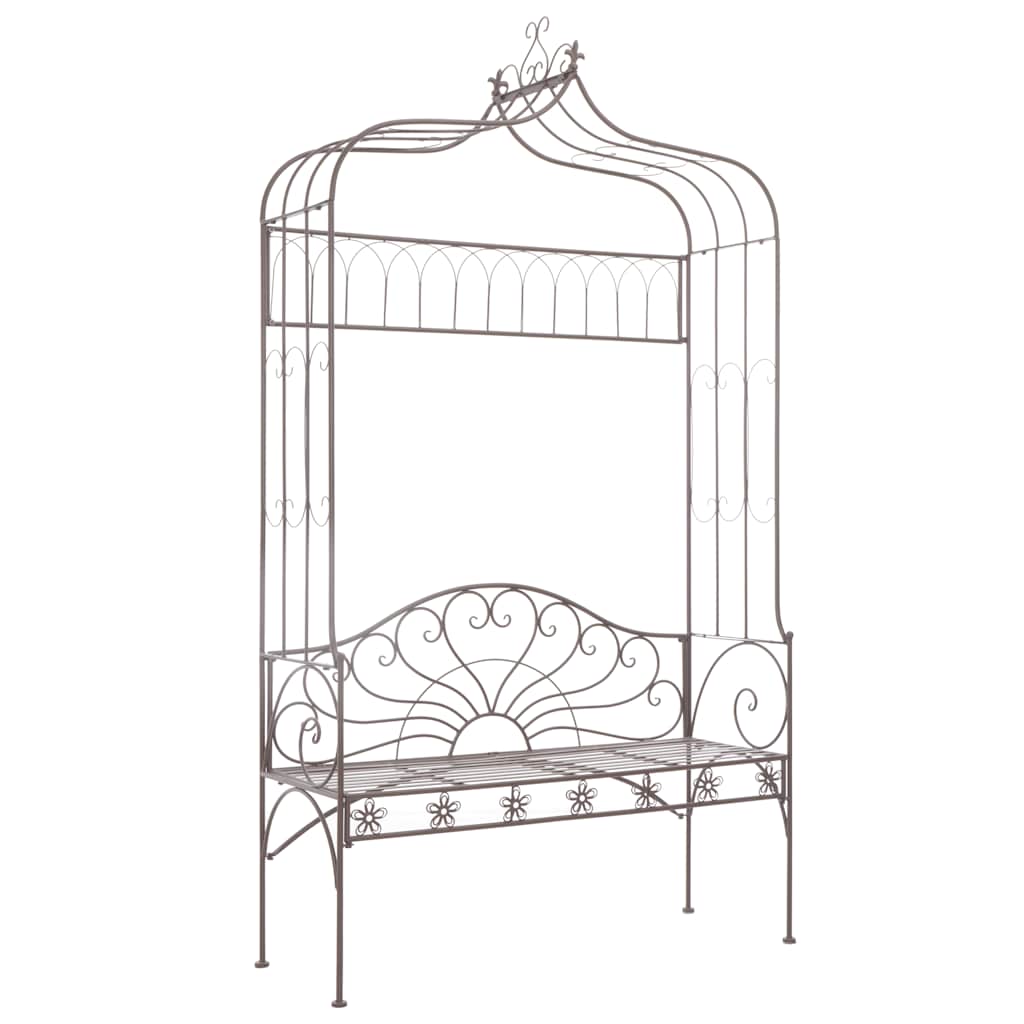 Banco de jardim 122 cm ferro antigo castanho