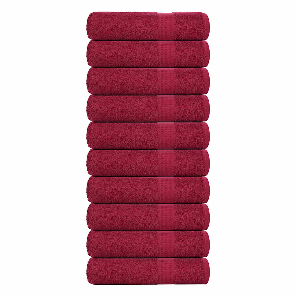 Toalhas de banho frogn 10 pcs 70x140 cm 360 g/m² bordéus