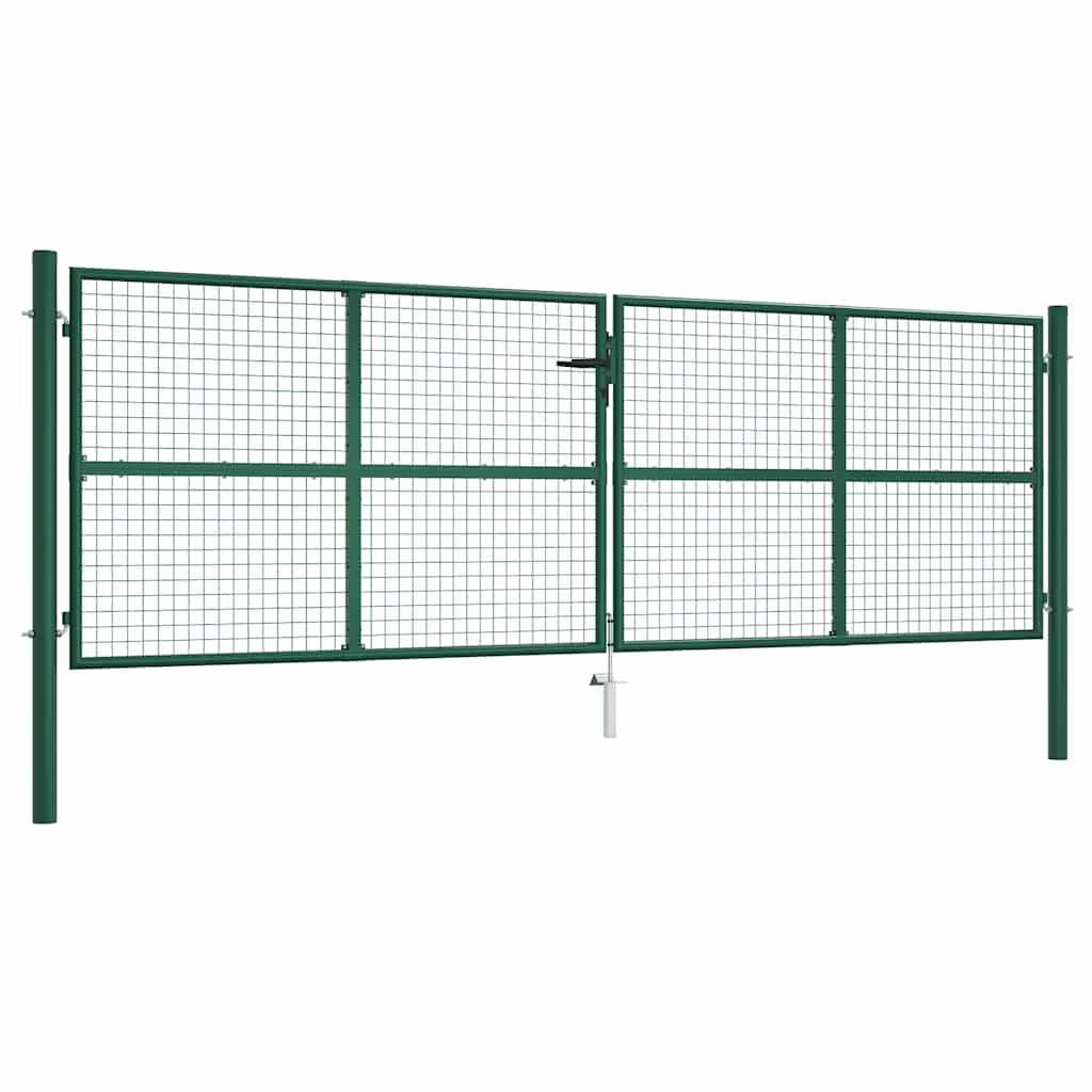 Portão de jardim em tela de aço 400x125 cm verde