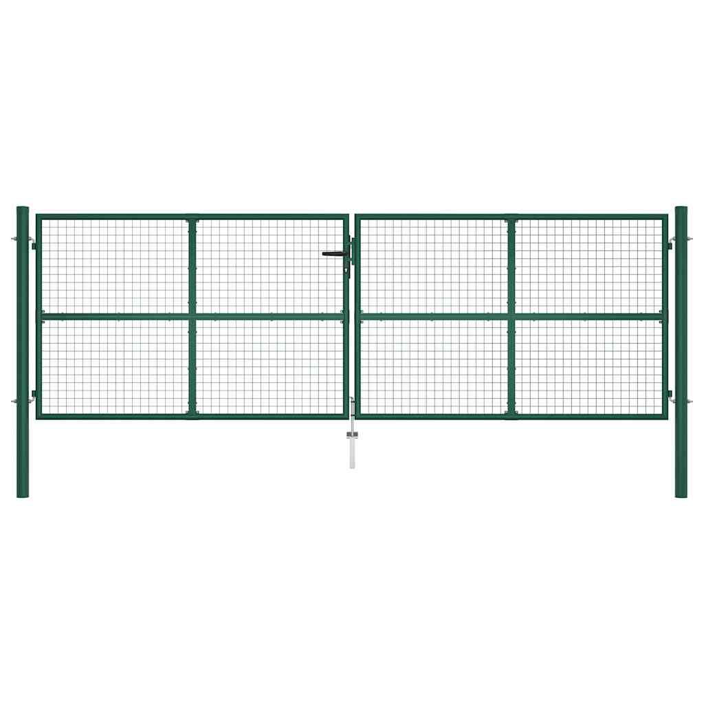 Portão de jardim em tela de aço 400x125 cm verde