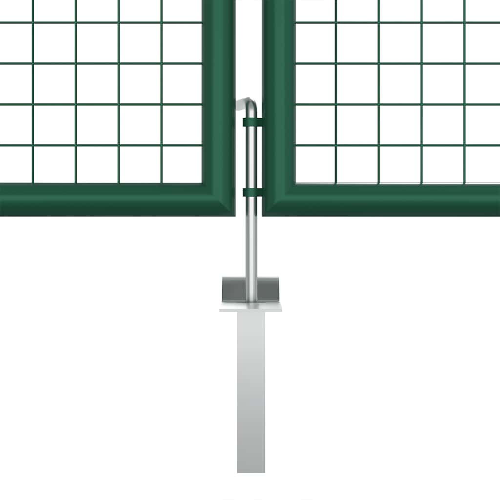 Portão de jardim em tela de aço 400x125 cm verde