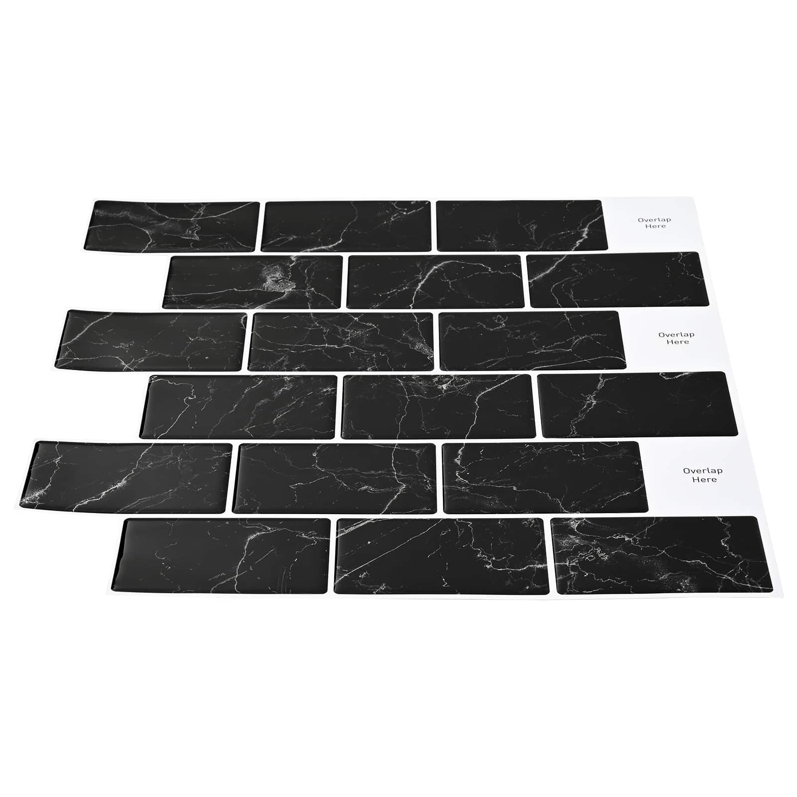 Azulejo subterrâneo 20 unid. mármore preto 30 x 30 cm
