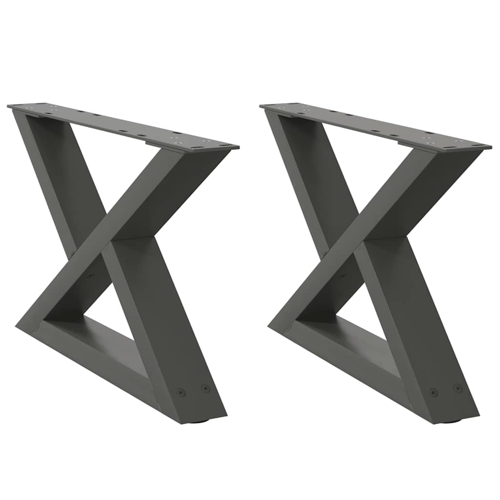 Pés para mesa de centro 2 peças antracite 50x(30-31,3) cm aço