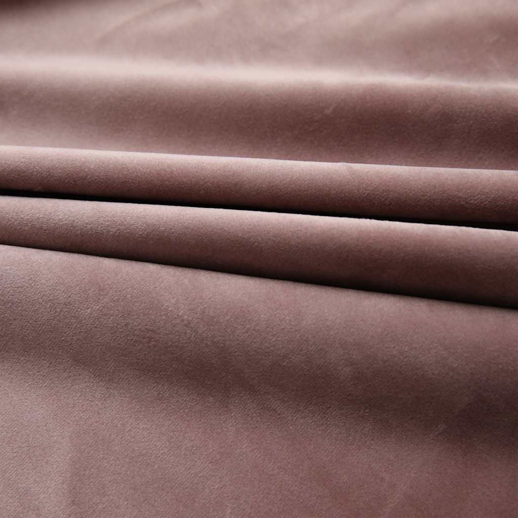 Cortinas blackout c/ ganchos 2 pcs 140x225cm veludo rosa antigo