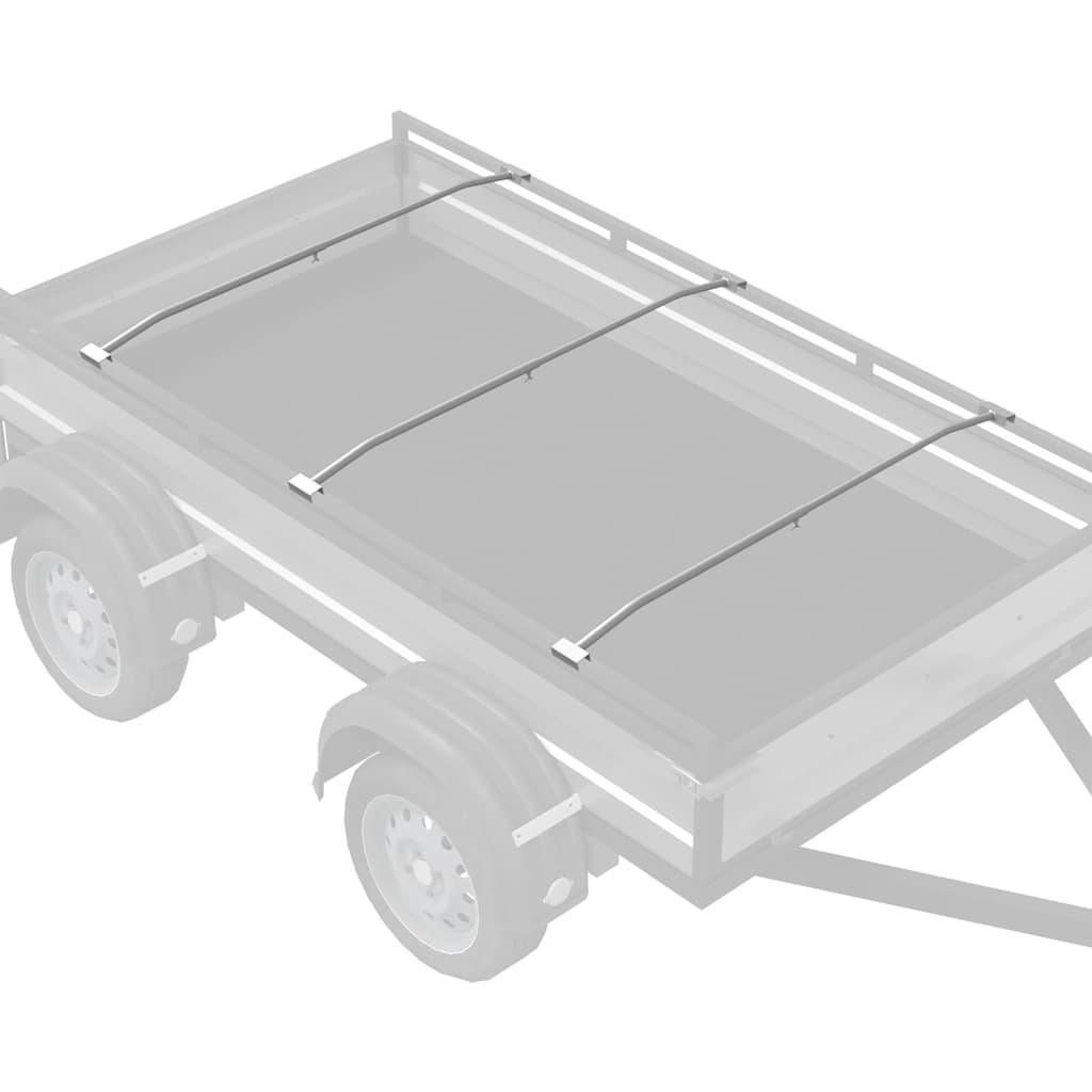 Suporte de lona para reboques 3 prateado 102-155 cm alumínio